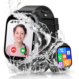 Montre Connectée Enfant 4g/Gps/Wifi/Appel Vidéo, Montre Gps Enfant Fille Garçon Avec Téléphone Chat Familial, Sos, Ip68 Jeux Réveil, Mode Classe, Montre Intelligente Enfants Cadeau Pour 4-12[Z1058] - Neuf