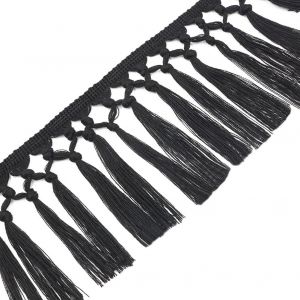 Sjzg-11 Cm De Long En Coton - Bordure &Agrave; Franges - Pour Bricolage, Costumes, V&ecirc;tements, Rideaux, Couture, Accessoires De Bricolage, Nappe, Accessoires De Maison, D&eacute;coration De Mariage, Noir - Neuf