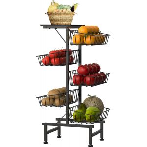 Sjzg-&Eacute;tag&egrave;re &Agrave; L&eacute;gumes &Agrave; 6 &Eacute;tages Sur Roulettes - Panier En Fil M&eacute;tallique Pour Ranger Fruits, L&eacute;gumes, Collations - Utilisation Universelle Pour Cuisine, Garde-Manger, Salle De Bain - Neuf