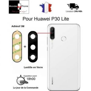 Original pour Huawei P30 Lite Lentille vitre en Verre de Remplacement de la cam&eacute;ra Arri&egrave;re Appareil Photo avec adh&eacute;sif 3M - Neuf
