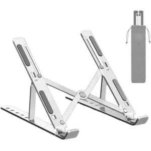 Support Ordinateur Portable,R&eacute;glage &agrave; 7 Vitesses,Ventil&eacute; en Aluminium et Dissipation de la Chaleurw,Portable Pliable-Argent - Neuf