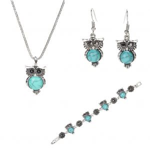 Ensemble De Bijoux Elegants Pour Femmes, Pendentif Hibou Mignon, Colliers, Boucles D'oreilles, Bracelet - Neuf