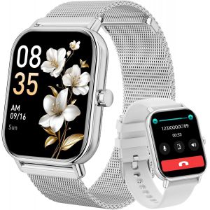 Kal-Montre Connectée Homme Femme Avec Appels Bluetooth,1,85"" Écran Montre Intelligent Avec Fréquence Cardiaque,Spo2,Sommeil,Podometre,Ip67 Étanche Montre Fitness Compatible Avec Android Ios - Neuf