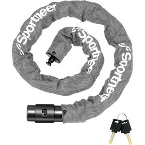 Chenquansarl-Antivol Pour Vélo - Haute Sécurité - 100 Cm De Long - Avec Cadenas De Vélo De 8 Mm D'épaisseur - Haute Performance - En Acier Trempé - Pour Moto/Roue/Porte/Clôture/Barbecue - 2 Clés - Neuf