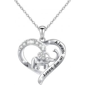Kal-Cristal Panda Éléphant Pendentif Collier Tournesol Abeille Coeur Collier Ras Du Cou Chaîne Bijoux Pour Femmes Filles Ados (Éléphant) - Neuf