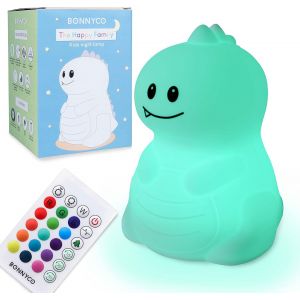 Trahoo-Veilleuse Enfant Avec T&eacute;l&eacute;commande Contr&ocirc;le Tactile 16 Couleurs Dinosaure Veilleuse B&eacute;b&eacute; Avec Minuterie | Lampe Enfant Led Sans Bpa | Lampe De Chevet Garcon Rechargeable Cadeau Bebe Gar&ccedil;on - Neuf