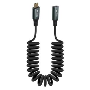 KAL-C&acirc;ble Spiral&eacute; Usb C Vers Usb C, Type C Male Vers Type C Femelle Otg C&acirc;ble Charge Rapide 100W, 20Gbps Usb 3.2 Gen2&times;2 8K@60Hz Hdr, Pour I/Phone15/Pro/Plus/Pro Max, S23 S22 S21, Note 20 - Neuf