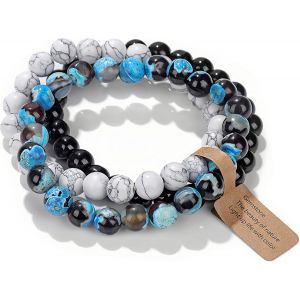 Eryi-Bracelet Pierre Naturelle Hommes Et Femmes 8mm Bracelet De Boîte À Cadeau Exquis - Neuf