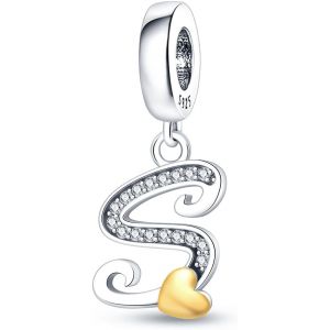 Perles De Charme Alphabet A-Z En Argent Sterling S925 Pour Bracelet Pandora Pour Femme, Cadeau De Bijoux Pour Femme. - Neuf