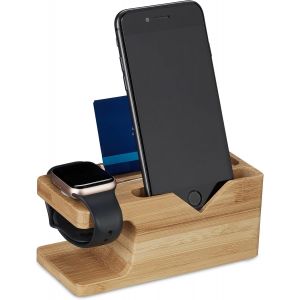 Kalanka-Station De Charge, Pour Smartphone & Montre Connectée, Bambou, Hxlxp: 6 X 14 X 6,5 Cm, Support, Nature - Neuf