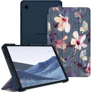 Coque Pour Samsung Galaxy Tab A9 8.7 Pouces 2023 (Sm-X110/X115/X117), Etui Transparent Givr&eacute; Housse Fine Et L&eacute;g&egrave;re, Protection Pour Galaxy Tab A9 8.7, Fleur Hibiscus - Neuf