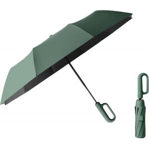 Parapluie Pliant Golf 10 Baleines de Voyage pour Hommes et femmes,Résistant au UV/Ouverture et Fermeture Automatique de Plein Air Protection UV,Poignée à Mousqueton - Neuf