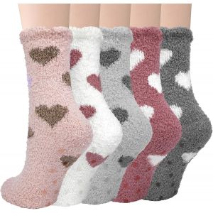 Kalanka-Chaussettes Pantoufles Moelleuses Pour Femmes Thermiques Douillettes Chaude Chaussette Hiver Douces Et Chaudes Corail Pilou-Pilou Chaussette Filles No&euml;l Pour Dames Cadeau - Neuf