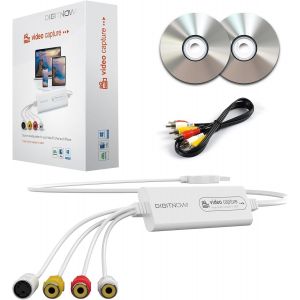 Convertisseur Vhs Vers Num&eacute;rique, Carte De Capture Vid&eacute;o Usb, Conversion Vhs/Vcr/Hi8/Mini Dv En Dvd/Fichiers Num&eacute;riques, Compatible Cam&eacute;scope, Magn&eacute;toscope, Pc, Tv - Windows & Mac - Neuf