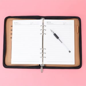 Carnet de notes multifonctionnel pour reunions d'affaires, classeur a fermeture eclair, fournitures de papeterie de bureau - Neuf
