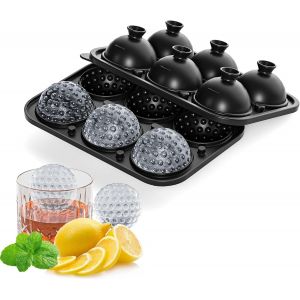 Kal-Bac À Glaçons En Forme De Balle De Golf Avec Couvercle En Forme D'entonnoir, Machine À Glaçons En Silicone, 2.2in En Forme De Glaçons Pour Pudding, Moule À Glace Pour Cadeaux De Golf-6balls - Neuf