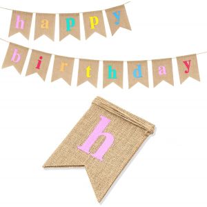 ERYI-Banderole Anniversaire Jute Happy Birthday Banderole Guirlande Joyeux Anniversaire Pour Décorations De Fête D'Anniversaire - Neuf