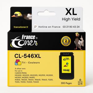 Pg545 Cl546 Xl-Cartouche D'Encre Compatible Avec Canon Pg545 Cl546-Pack 3 Couleurs Taille Xl-Pour Canon Mg 2400-2450-2455-Pixma Ip 2800 Series-Ip 2820-Ip 2850 - Neuf