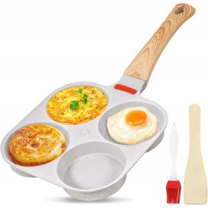 Jexnovashop-Po&ecirc;le &Agrave; Pancakes, Poele A Oeufs Antiadh&eacute;sive De 4 Trous, Multifonctionnel Po&ecirc;le Pancake Pour Omelette, Pancakes, Hamburger, Petit-D&eacute;jeuner Oeuf Au Plat, Pour Cuisini&egrave;re &Agrave; Gaz Et &Agrave; Inducti - Neuf