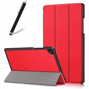 Kal-Coque Pour Samsung Galaxy Tab A7 2020 10.4 T500/T505/T507,Étui Cuir À Rabat Mince Léger Avec Support Pliable,Réglable Multi-Angle Béquille Folio Flip Tablette Housse,Red - Neuf
