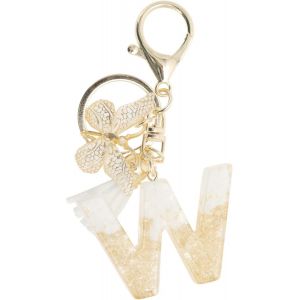 Kal-Porte-Clés, Porte-Clés Filles, Pendentif Lettre W, Porte-Clés Papillon Avec Initiales, Cadeau Porte-Clés Femme, Ton Blanc Or - Neuf