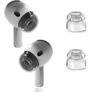 KAL-Embouts Pour Air Pods 4 Avec Trou De Réduction Du Bruit, Bouchons D'Oreille De Remplacement En Silicone Souple Antidérapant Avec Boîte De Rangement Portable (White, L) - Neuf
