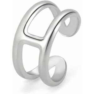Kahfl-Bagues Géométriques Ouvertes Ajustables En Forme De Lettre H.Bague En Acier Inoxydable Pour Femmes. - Neuf