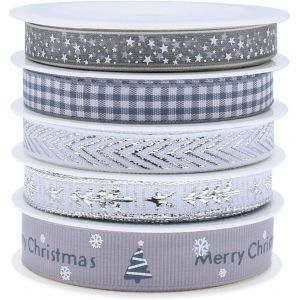 Styles de 5M de No&euml;l Ruban de gros-grain Polyester Ruban de Satin pour Mariage,D&eacute;corations de No&euml;l,Cadeau,Couture,Artisanat - Neuf