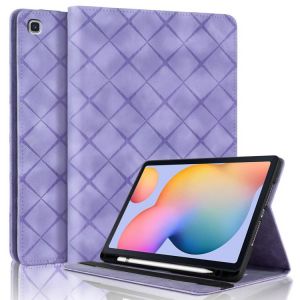 &Eacute;tui en cuir intelligent &agrave; motif rhombique pour Samsung Galaxy Tab S6 Lite 2024, Violet - Neuf