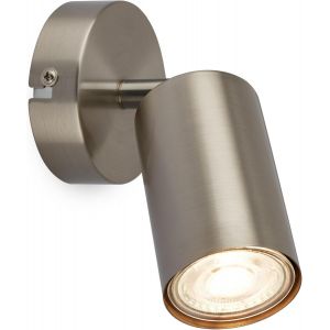 KAL-- Applique Intérieure Orientable, Douille Gu10, Max. 9 W, Lampe De Lecture, Salon, Cuisine, Couloir, Chambre À Coucher, 8X15,5 Cm, Nickel Mat, Argent - Neuf
