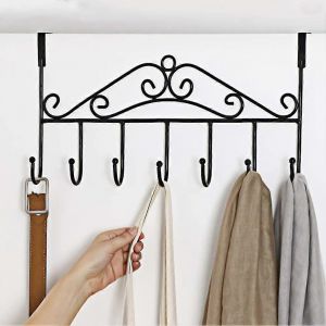 Cintre de porte avec 7 crochets,crochet à serviette en métal au-dessus de la porte,organisateur décoratif de porte - Neuf