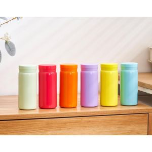 Petite Gourde Isotherme &iquest; Bouteille D'eau Mignonne, Isol&eacute; Sous Vide Pour Boissons Chaudes Et Froides, Garde 12h Chaud & 6h Froid (200 Ml) Noir - Neuf