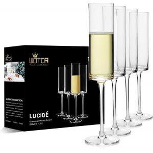 Mevronisshop-Fl&ucirc;tes &Agrave; Champagne En Cristal, Set De 4 Verres Souffl&eacute;s &Agrave; La Main, 200 Ml, Cadeau Unique Pour Anniversaire, Mariage, Saint-Valentin - Verres Clairs Pour Femmes Et Hommes - Neuf