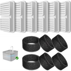 Filtres De Fontaine A Eau Chat, 6 Pcs Filtres + 6 Pcs Éponges De Fontaine Eau Chat - Neuf