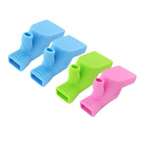 Lot de 4 rallonges de robinet pour enfants - Couvercle de bec verseur en silicone - Neuf