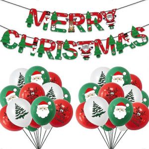 Lot de 20 ballons en latex pour la décoration de fête de Noël,bannière de Noël,ballon du Père Noël,profession - Neuf