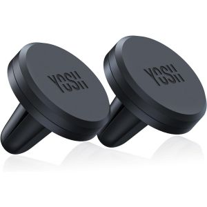 Support Telephone Voiture Magnetique, [Magn&eacute;tisme Puissant] Porte T&eacute;l&eacute;phone Voiture Aimant&eacute; pour iPhone 16 15 14 Pro Max Samsung Huawei & Android Smartphone [avec Plaque de m&eacute;tal], Lot de 2 - Neuf