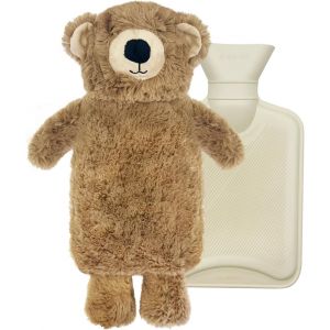 Jgd-Bouillotte Avec Housse - 1 L - En Caoutchouc - Avec Housse Douce Et Douillette - Pour Le Ventre, Les Mains, Les Pieds, Le Corps - Pour Garder Au Chaud - Amovible - Pour Le Nettoyage - Neuf