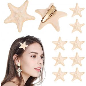 Asas-10 Pcs Pince À Cheveux Étoile De Mer,Épingles À Cheveux Étoile De Mer En Résine Plage Étoile De Mer En Épingle À Cheveux Sirène Accessoires En Épingle À Cheveux Dames Et Filles - Neuf