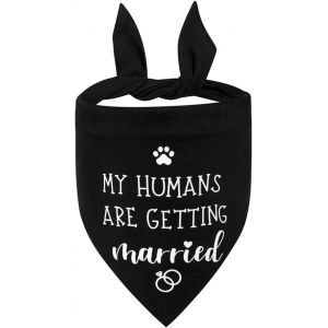 Kal-Bandana Pour Chien « My Humans Are Getting Married », 1 Bandana De Mariage Pour Chien, Écharpe Triangulaire, Écharpe De Fiançailles, Annonce De Mariage, Accessoires Photo, Accessoires Pour Chiens - Neuf