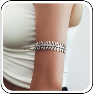 Eryi-Bracelet De Bras Boho Bracelet De Bras Feuille D'or Bracelet De Bras Punk Romain Bracelet De Bras Feuille De Laurier Brassard Large Feuilles Ouvertes Bijoux De Bras Pour Femmes Et Filles - Neuf