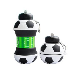 Bouteille D'eau Pliable En Silicone En Forme De Ballon De Football - 550 Ml Pour Enfants, Écologique, Légère, Parfaite Pour Le Sport Et L'école ! - Neuf