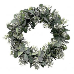 Couronne d'eucalyptus artificiel pour la porte d'entrée,la décoration de ferme,la couronne de verdure toutes saisons,le porche intérieur,extérieur,la décoration de la maison - Neuf