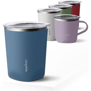 CMWS-eppiLungo Tasse isotherme en acier inoxydable, Mug isotherme, Mug &agrave; caf&eacute;, 220 ml, 280 ml avec couvercle, pour caf&eacute; et th&eacute; (Indigo Blue, 280 ml) - Neuf