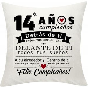 Slep-Cadeau Anniversaire Fille Garçon Anniversaire Housses De Coussin Cadeau Décoratif D'anniversaire Housse De Coussin Decoration Anniversaire 45 X 45 Cm Espagnol - Neuf