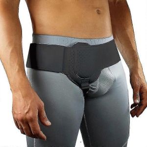 Ceinture Herniaire Pour Hernie Inguinale Sportive, Soutien Et Soulagement De La Douleur, Sangle De R&eacute;cup&eacute;ration, Noire - Neuf