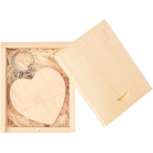 Cl&eacute; USB 64Go c?ur-Naturel avec bo&icirc;te, M&eacute;moire Stick USB Pendrive Flash Drive en Silicone Cadeaux pour &eacute;tudiants, familles et Enfants (64Go,c?ur Naturel avec bo&icirc;te) - Neuf