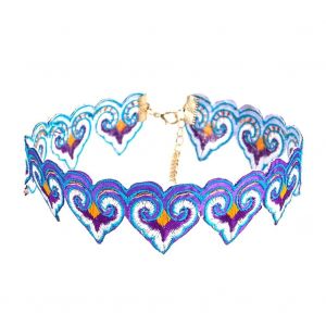 Femmes Broderie Fait Main Collier Clavicule Collier V&ecirc;tements Accessoires (Violet) - Neuf