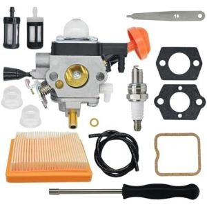 Carburateur Remplacement pour Stihl FS111R FS91R KM91R FS91 FS111 FS89 HT102 HT103 KM111 Debroussailleuse Tailleuse Moteur 4180-120-0615 4180 120 0618 Kit avec Filtre Air Reglage - Neuf
