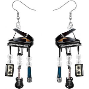 Kal-Boucles D'oreilles Pendantes En Acrylique Avec Piano, Bijoux Musicaux, Cadeaux D'appréciation Pour Les Femmes Amateurs De Musique - Neuf